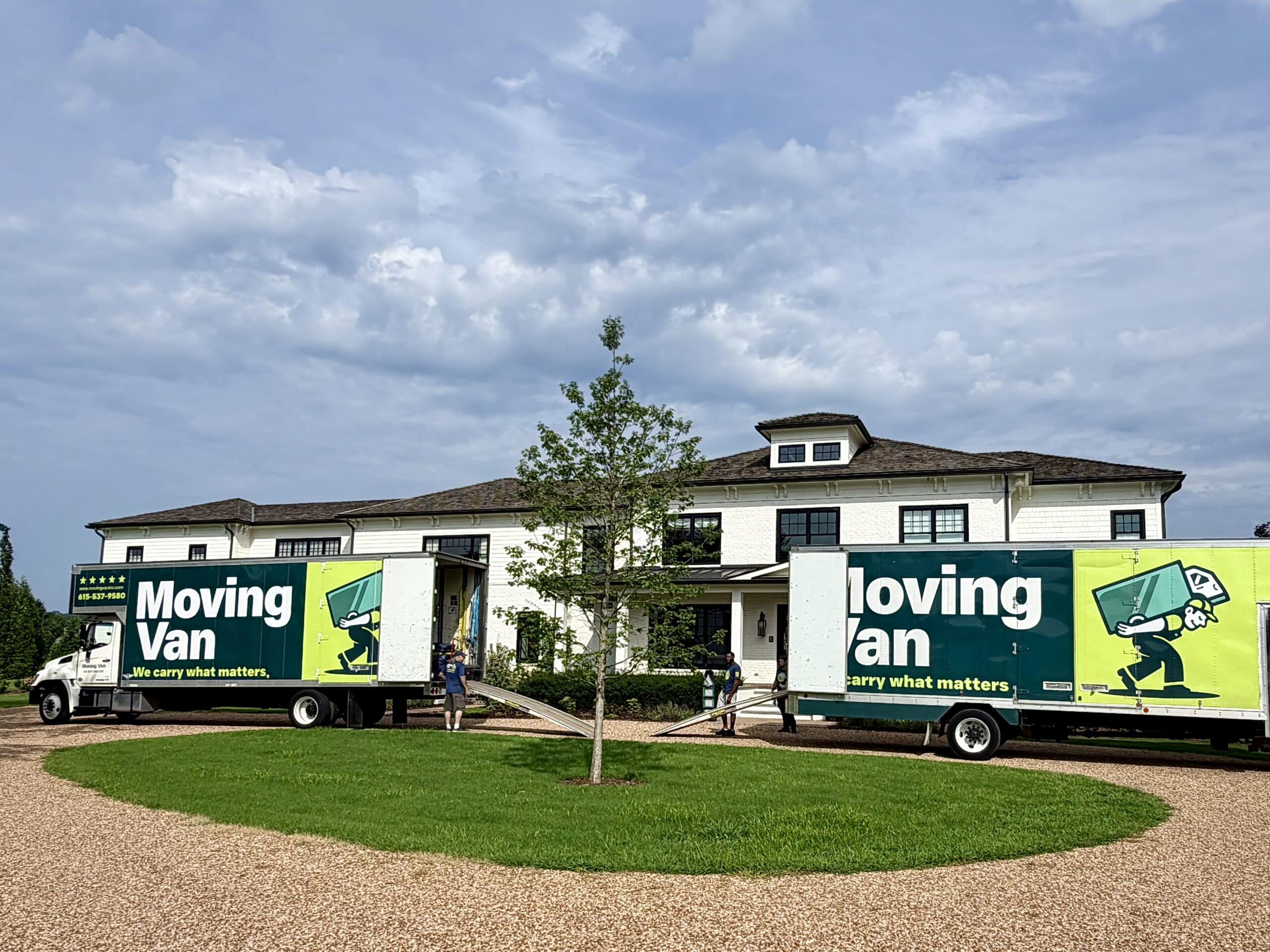 Moving Van trucks ready to begin a move in Franklin Tennessee